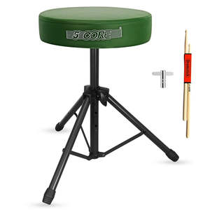 5 Core <b>Drum</b> Throne 3 Thick Padded Memory Foam Comfortable Drummer Stool 330Lb Capacity Adjustable - Product Image 1