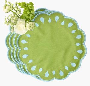 <b>Linen</b> Classic Table <b>Placemats</b> with Fine Embroidery Work for Dining Room Decor Luxury Home Style Elegant Festive Reusable Carton - Product Image 5