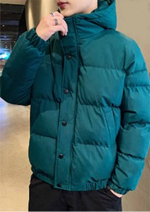 Veste à capuche d'hiver pour hommes, veste matelassée en nylon et polyester épaissi, manteau d'hiver à fermeture éclair, vestes décontractées pour hommes - Product Image 2