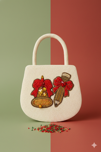 2026 Trendy Hand-Beaded Santa Nice <b>Bag</b> Artisan Glass Bead Zipper Closure <b>Women's</b> Wedding Handbag Luxury Winter Collection Shop - Product Image 4
