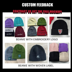 2024 Custom Logo High Quality Blank Acrylic Warm Knitted <b>Winter</b> Beanie <b>Hats</b> Custom Logo Embroidery Beanie - Product Image 6