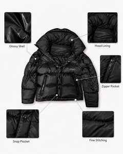 Giacca Puffer con Cappuccio da Uomo, Personalizzabile OEM, Foderata a Quadri, Invernale, Casual, per Esterni, Trendy, Vestibilità Ampia, Vendita all'Ingrosso - Product Image 3