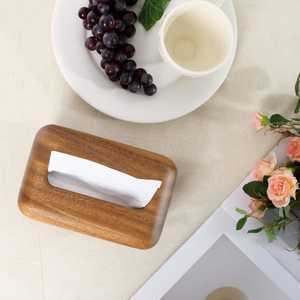 Boîte à mouchoirs en noyer durable de luxe |   Porte-papier en bois moderne pour salle de bain salon |   Boîte de rangement de bureau Décoration d'intérieur - Product Image 4