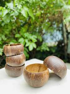 Eco2go Ensemble cadeau du Vietnam de haute qualité, fabriqué à la main, bols et cuillères en coquille de noix de coco naturels et écologiques pour le camping - Product Image 3