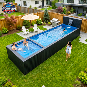 Ready-to-Swim Prefabricated Fiberglass <b>Pool</b> with Smart Filter System for Villa fiberglass <b>pool</b> shell plunge <b>pool</b> - Product Image 1