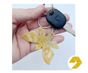 Porte-clés en corne artisanal authentique du Vietnam, souvenir unique, porte-clés en corne fait à la main, cadeau d'anniversaire, art naturel - Product Image 5