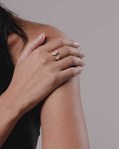 Anillo de Diamantes Cultivados en Laboratorio con Corte Brillante en Forma de Pera y Marquesa, en Oro Amarillo, Anillo de Moda al por Mayor, Regalo para Ella - Product Image 3