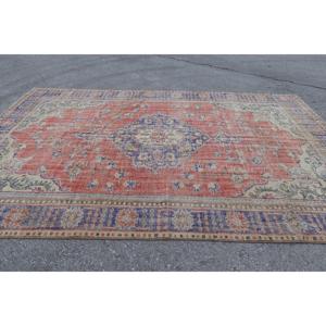 พรมตุรกีขนาดใหญ่พิเศษ 8.2x12 ฟุต (251x366 ซม.) พรมขนสัตว์ลายพรางสีแดงวินเทจ - Product Image 3