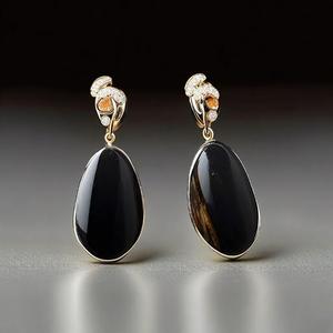 Vente en gros de boucles d'oreilles en argent sterling 925 avec goutte d'onyx noir plaqué or 14 carats pour femmes bijoux fins - Product Image 3