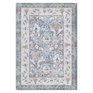 <b>RUGS</b> DEPOT LXDP-0273 Wholesale Grey Silver Traditional Medallion Digital Printed Machine Washable Chenille Area <b>Rug</b> <b>Non</b> <b>Slip</b> - Product Image 1