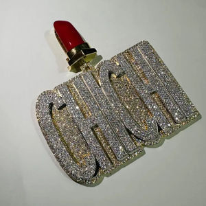 Testeur de diamants Pass VVS Lab Grown Diamond Hiphop Jewelry 14kt White Gold With Round Cut Letter Custom Iced Out Pendant Jewellery - Product Image 3