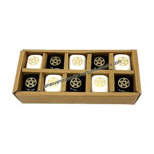 Portavelas de cerámica con diseño de Pentáculo ecológico de calidad superior para la meditación navideña, decoración del hogar - Product Image 1