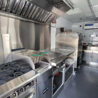 Remorque alimentaire commerciale entièrement équipée, camion de restauration mobile avec cuisine complète pour café, barbecue, pizza, restauration rapide