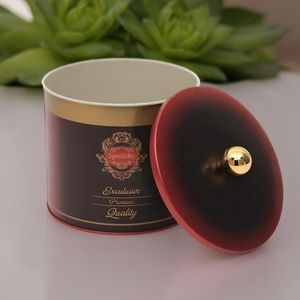 Kontensan EF14283 1.7L Metal Round Canister with Knob Handle Specialty Red 140x125mm - Product Image 5