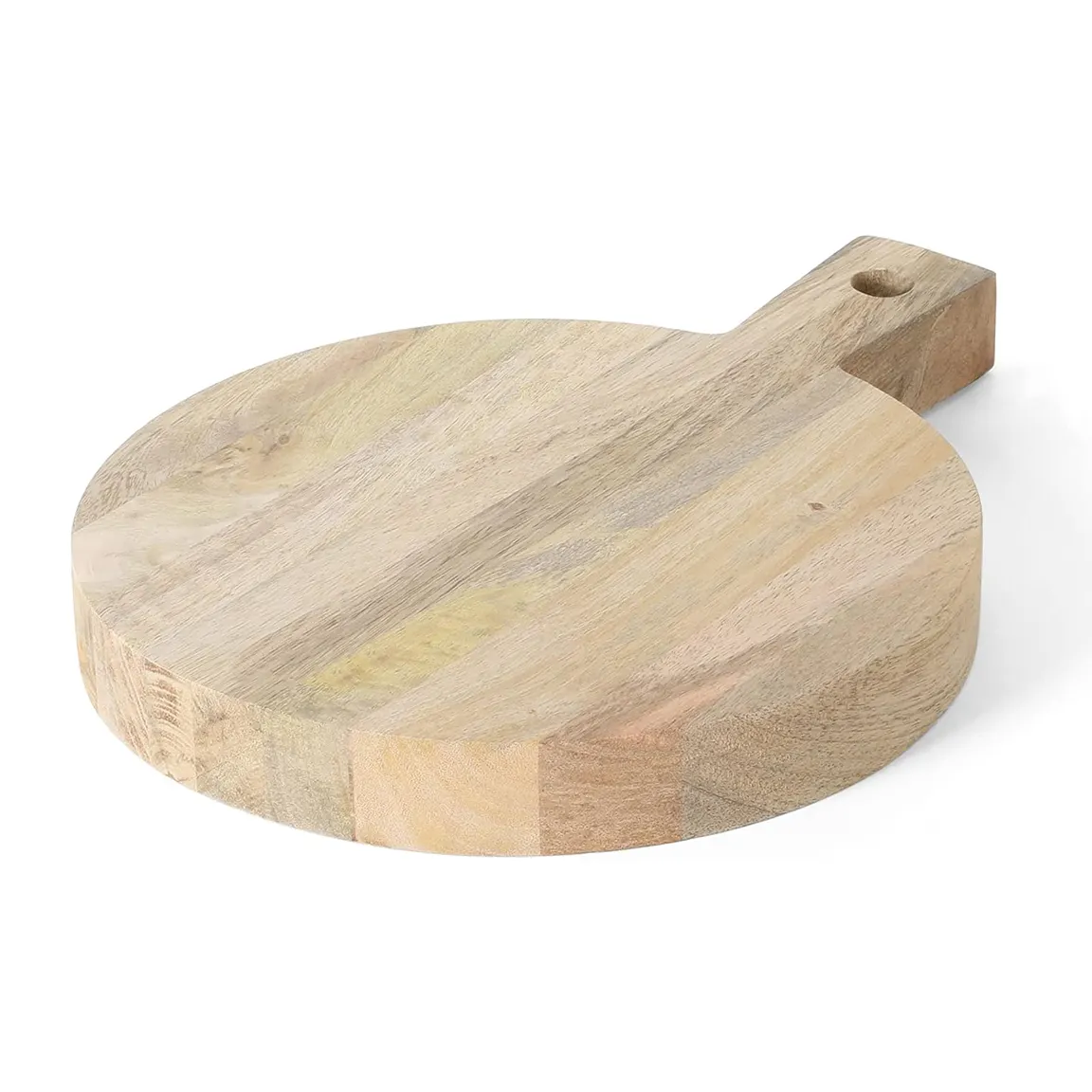 Handmade Masterpiece Round Wood Charcuterie/Cutting Board with Handle To Elevate Culinary Presentations at Wholesale Price