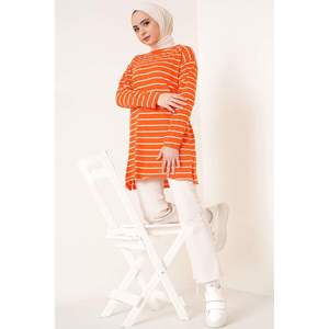 Túnica Premium de rayas naranjas para gimnasia Ropa óptima para el rendimiento - Product Image 4