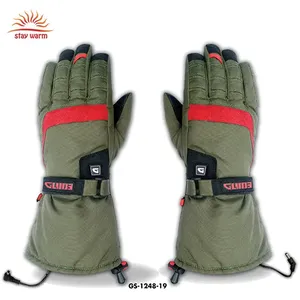 Gants chauffants à batterie rechargeable 7,4 V coupe-vent avec plaques chauffantes en fibre de carbone pour l'hiver et les températures froides - Product Image 4