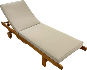 Chaise longue blanche Chaise longue en bois d'acacia Mobilier d'extérieur moderne pliable et durable pour la plage et la villa - Product Image 1
