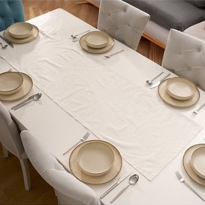 Diseño personalizado 100% algodón decorativo Rectangular blanco camino de mesa 50x150 cm decoración de comedor para el hogar - Product Image 2
