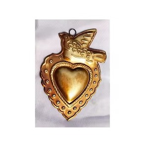 Caja de Corazón Milagroso del Sagrado Corazón, Corazón Antiguo Dorado, Corazón Católico - Product Image 4