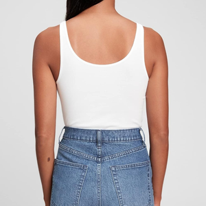 Chaleco de color blanco para mujer, ropa deportiva, venta al por mayor, camiseta sin mangas de moda para mujer, camisetas sin mangas sexis de punto de verano para mujer - Product Image 3