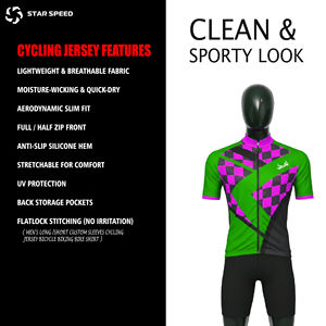 Ensemble de maillot de cyclisme pour homme personnalisé pour l'été, doux, antidérapant, vêtements de vélo à manches courtes, design respirant pour la vente en gros - Product Image 5