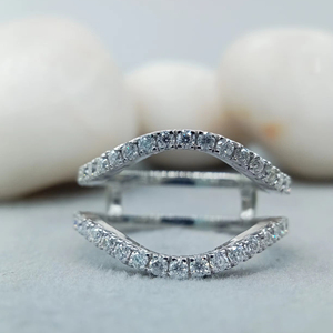 Customized Luxurious 925 Silver White Gold Moissanite Diamond Ring with Pave Setting for Parties Weddings Gifts Engagements - Product Image 1