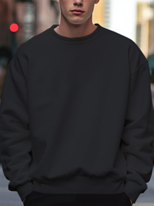 เสื้อสเวตเตอร์ผู้ชายดีไซน์เรียบง่ายเสื้อสเวตเชิ้ตผสมผ้าฝ้าย - Product Image 2