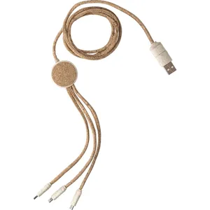 Set di Cavi USB Promozionali Eco-Friendly Gemma Cork - Product Image 2
