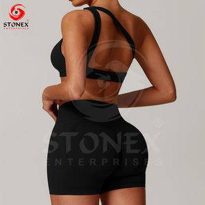 Ensemble de vêtements d'été décontractés personnalisés pour femmes Shorts de gymnastique en coton Ensemble de yoga pour femmes deux pièces - Product Image 2