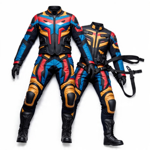Traje de motorista de carreras unisex personalizado con función de secado rápido para todas las estaciones-Conjunto de chaqueta y pantalón de motocicleta - Product Image 1