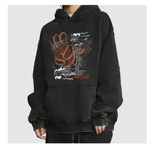 เสื้อสเวตเตอร์แบบบล็อกสีทึบขนาดใหญ่เสื้อมีฮู้ดลำ100% ผ้าฝ้ายปักลายพิมพ์โลโก้แบบกำหนดเองซักได้ - Product Image 2