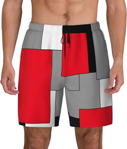 Shorts de Baño Personalizados al por Mayor para Hombre, Color Naranja, Secado Rápido, con Forro de Malla, Trajes de Baño OEM - Product Image 5