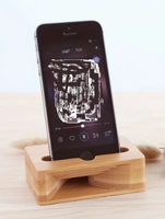 Venta de fábrica Grado Superior de madera de bambú portátil hecho a mano amplificador de sonido para universal del teléfono celular de sonido de refuerzo