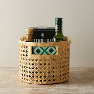 Venta al por mayor cesta de almacenamiento de mimbre tejida a mano cesta organizadora de mimbre cesta de bastón Natural para cocina despensa o sala de estar - Product Image 5