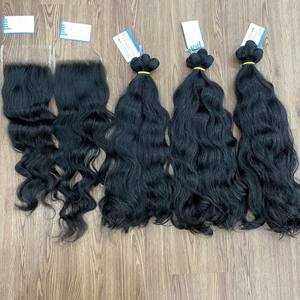 Extensions de cheveux tissés à ondulation naturelle, couleur naturelle, longue durée, 100% cheveux vierges bruts vietnamiens, prix d'usine - Product Image 1