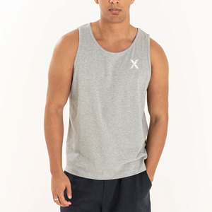 Camiseta sin mangas para hombre, corte ajustado, tejido de poliéster/algodón transpirable, para gimnasio, entrenamiento, rendimiento atlético, pedido al por mayor - Product Image 1
