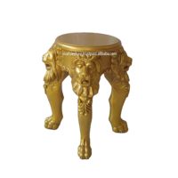 Table d'appoint de luxe en bois massif acajou Design européen Tables basses artistiques tête de lion baroque française antique artisanale