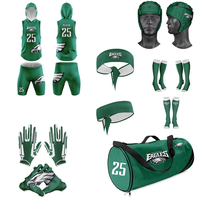 Paket Paket Seragam Flag Football Eksklusif yang Dapat Dikustomisasi Sepenuhnya, Termasuk Tas Duffel Spandex/Polyester yang Bernapas, Sarung Tangan 7v7, dan Baju Olahraga