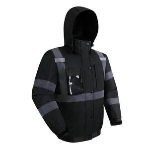 Chaqueta de trabajo de seguridad reflectante para hombres de alta calidad, chaquetas de poliéster 100%, ropa de trabajo, admite logotipo personalizado, chaqueta de seguridad Oem - Product Image 4