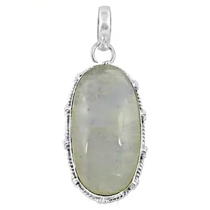 Handmade 925 Silver Moonstone Pendant Rose <b>Gold</b> <b>Number</b> Pattern Rhodium Plated Charm for Women Platinum Main Material Gemstone - Product Image 3