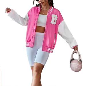 Vêtements d'extérieur personnalisés Baseball Letterman Varsity Jacket Femmes Basic Wool Letterman Baseball Varsity Jacket Confortable Personnalisé - Product Image 3