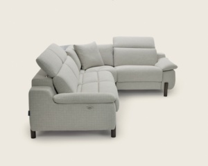 Italian High Quality Five-Seater Corner <b>Sofa</b> Modern Design Blue Fabric <b>Cover</b> Extendable Electric Recliner Glass Corner Apartment - Product Image 5