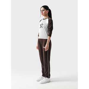 T-shirt Y2K Star Babytee pour femme, 100 % coton, col rond, jersey respirant, manches raglan longues, marron mocha + blanc, Pakistan Animé - Product Image 2