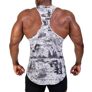 Camiseta sin mangas de entrenamiento para hombre, estilo urbano, con diseño de sublimación, corte lateral, secado rápido, fabricante de chalecos vintage. - Product Image 5