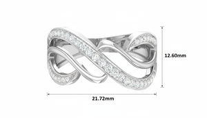 Anillo de Diseño Clásico de Lujo para Mujer, Chapado en Rodio de Oro de 14K y 41 Diamantes Naturales |   Corte Brillante Redondo 0.20Ctw - Product Image 2