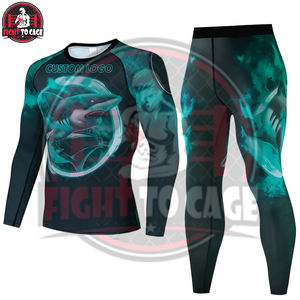 Conjunto de Rashguard de 2 Piezas con Diseño Sublimado, Cómodo, de Spandex/Nylon, para Hombre, de Secado Rápido, para Entrenamiento de MMA/BJJ, Precio al por Mayor - Product Image 2