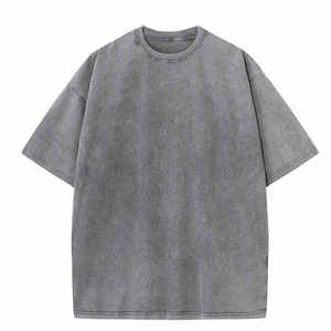 100% coton lavé à l'acide 275 Gsm poids lourd hommes personnalisé blanc pierre lavé Vintage t-shirt surdimensionné Vintage pour hommes - Product Image 5