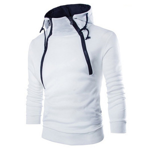 Sudaderas con capucha de moda de manga larga con doble cremallera para gimnasio a prueba de viento para hombres nuevos personalizados - Product Image 2