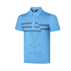 2023 nuevo diseño de Golf de secado rápido para hombres para camiseta de verano Color sólido transpirable antiarrugas 220 gramos de algodón/Tejido de Bambú - Product Image 4